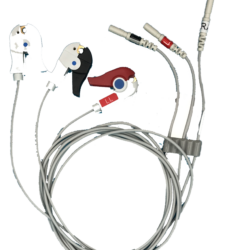 Telemetry leadwires, 3-lead set, pinch, reusable, 24", AAMI
