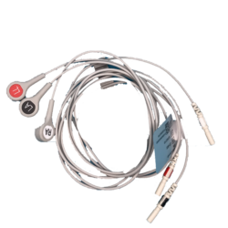 Telemetry leadwires, 3-lead set, snap, reusable, 35", AAMI