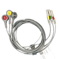 Telemetry leadwires, 3-lead set, snap, 35", AAMI