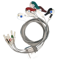 Telemetry leadwires, 5-lead set, pinch, reusable, 35", AAMI