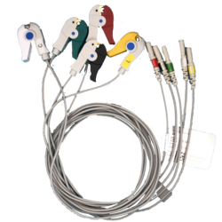 Telemetry leadwires, 5-lead set, pinch, reusable, 35", IEC
